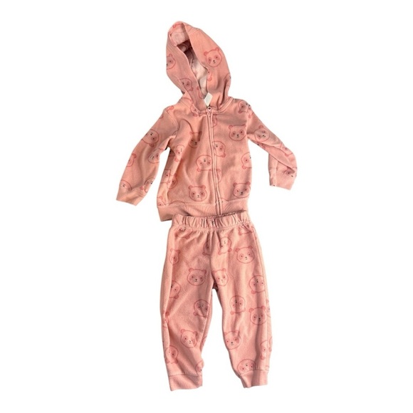 Carter's Other - Pink Bear Print Hoodie and Pants Set